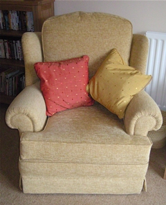 Upholstered modern armchair